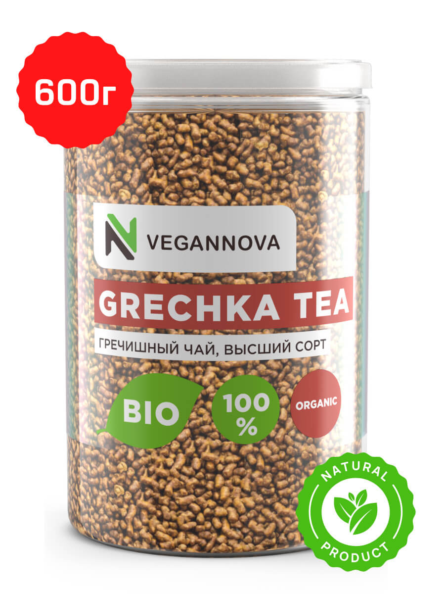VeganNova Гречишный Чай (ку цяо), без кофеина, суперфуд для красоты и здоровья, гранулированный, 600 г